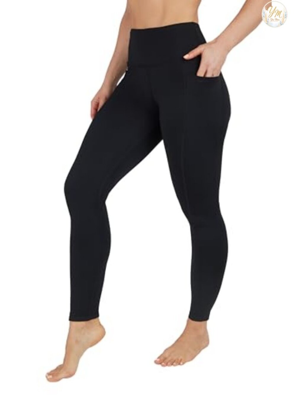 High Waist Fleece Lined Leggings Side Pocket Yoga Pants